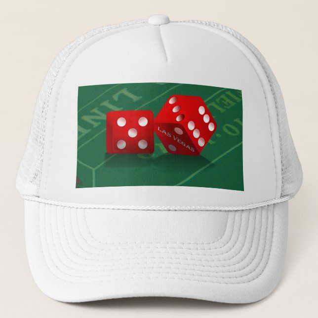 Gorra De Camionero Craps Table con los dados de Las Vegas (Anverso)