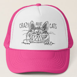 Gorra De Camionero Crazy Acerca De Gatos Gatos Lady Trucker Hat