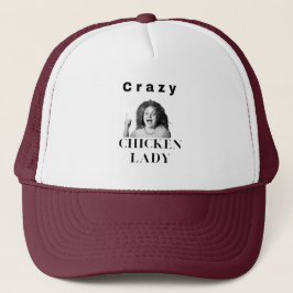 Gorra De Camionero Crazy Chicken Lady. chickens, humor, funny
