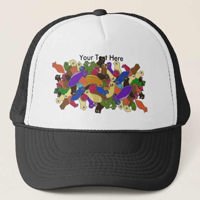 Gorra De Camionero Crazy Cross Eyed Planarian Worms rediseñado (Anverso)