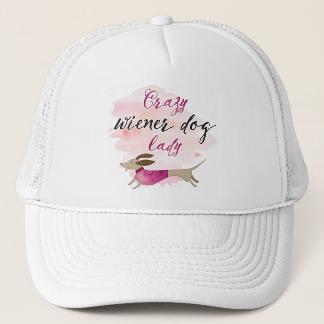 Gorra De Camionero Crazy Wiener Dog Lady (Anverso)
