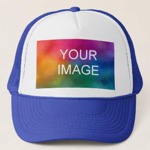Gorra De Camionero Crea Tu Propio Blanco Y Azul Real Elegante