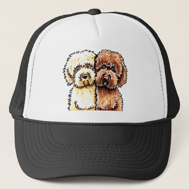Gorra De Camionero Cream Chocolate Labradoodles (Anverso)