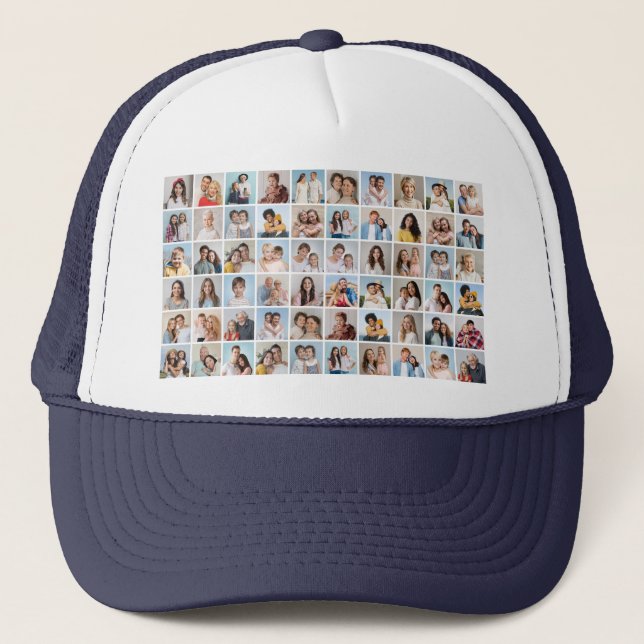 Gorra De Camionero Crear su propio Collage de fotos Personalizado 60 (Anverso)
