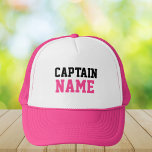 Gorra De Camionero Crear su propio Personalizado Capitán Nombre Rosad<br><div class="desc">Crea Tu Propio Personalizado Capitán Nombre Sombrero Camionero Rosado. Elija el color del gorra en el menú de opciones.</div>