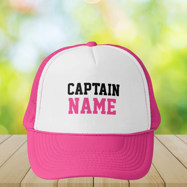 Gorra De Camionero Crear su propio Personalizado Capitán Nombre Rosad (Captain trucker hat)