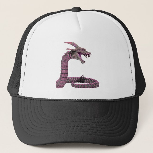Gorra De Camionero Creatura de fantasía morado rosado (Anverso)