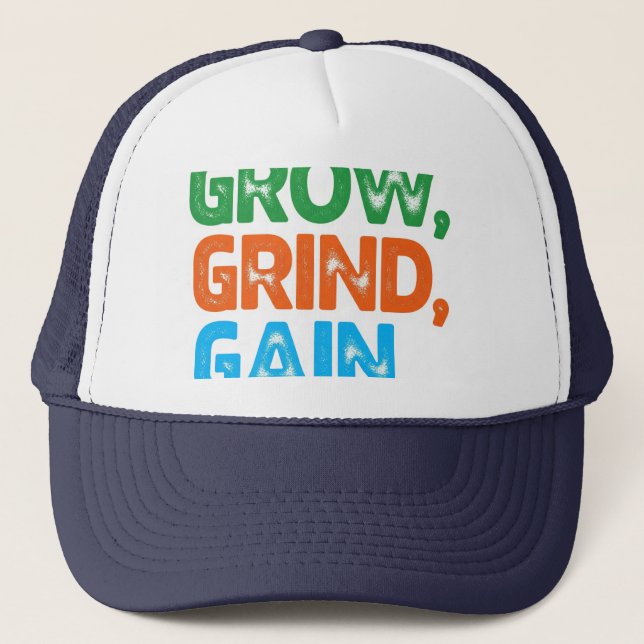 Gorra De Camionero Crecer, Grind, Ganar. (Anverso)