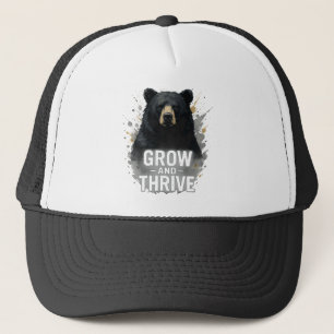Gorra De Camionero Crecimiento majestuoso Arte de oso negro