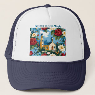 Gorra De Camionero Cree en la Iglesia Mágica y Florales