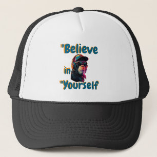 Gorra De Camionero "Cree en Ti Mismo  Camiseta Básica Oscura 