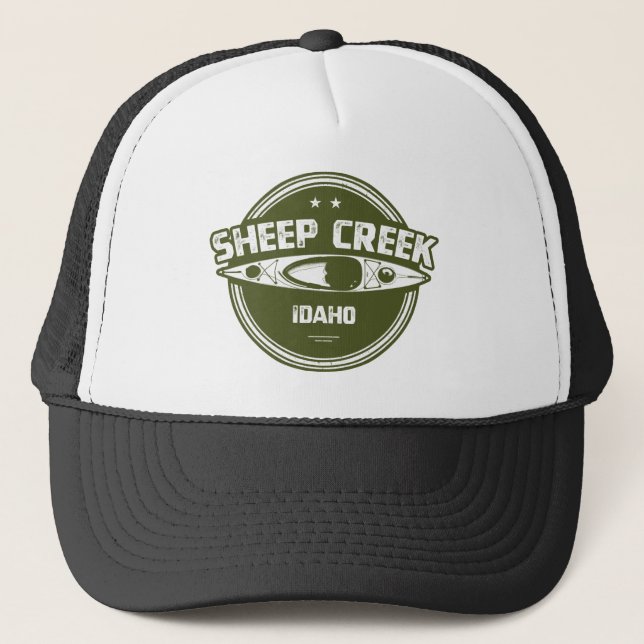 Gorra De Camionero Creek De Oveja Río Idaho Kayak Salvaje Y Escenario (Anverso)