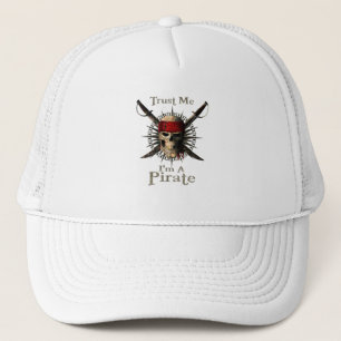Gorra De Camionero Créeme, soy un cráneo pirata y espadas graciosas