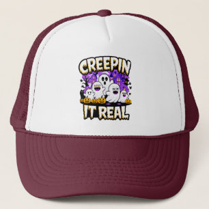 Gorra De Camionero Creeping' It Real   Fun de diseño de Halloween fan