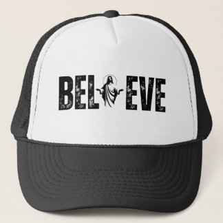Gorra De Camionero CREER Silueta Cristiana Abierta Con Fe