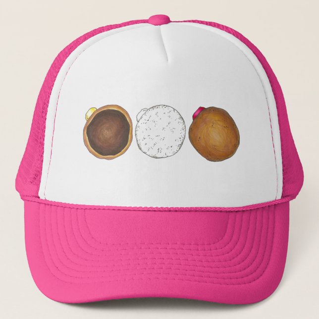 Gorra De Camionero Crema de frambuesa de Boston rellena donut Doughnu (Anverso)