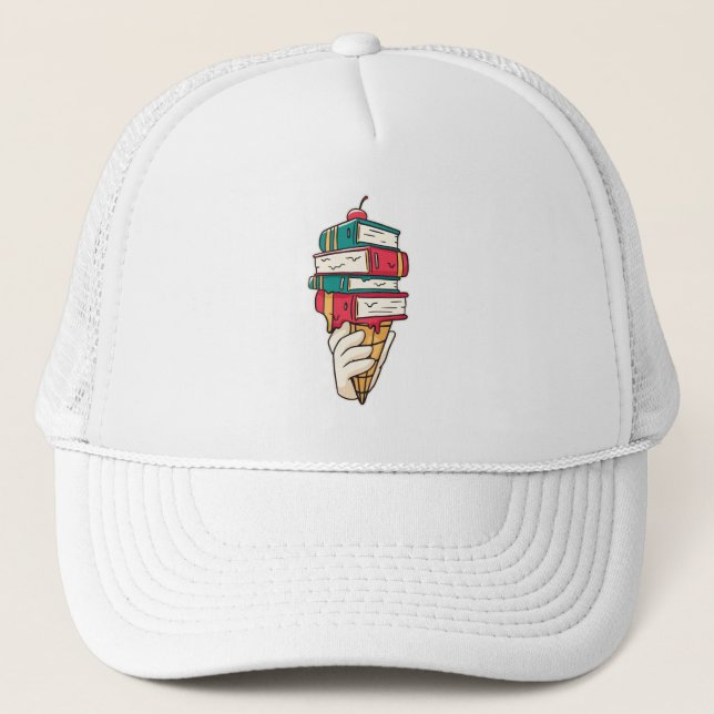 Gorra De Camionero Crema de hielo de libros (Anverso)