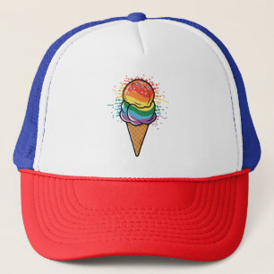 Gorra De Camionero Crema de hielo del orgullo LGBTQ+