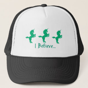 Gorra De Camionero Creo diseño verde del unicornio