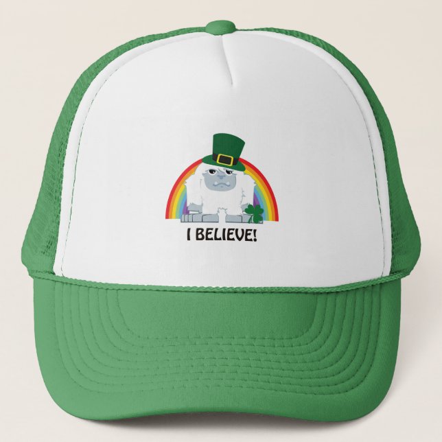 Gorra De Camionero ¡Creo! Leprechaun Yeti (Anverso)