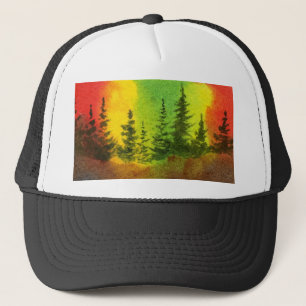 Gorra De Camionero Crepúsculo norte # 2 pinos paisajísticos appalache