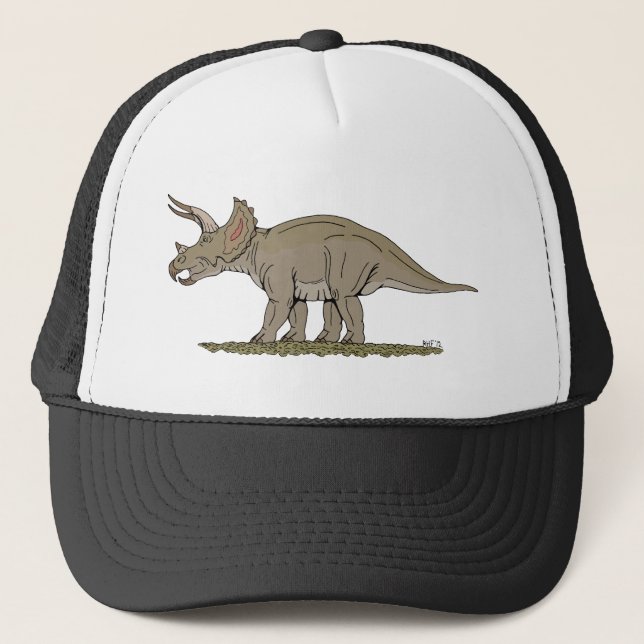 Gorra De Camionero Cretácico Dinosaurio Triceratops (Anverso)