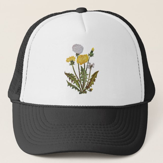 Gorra De Camionero Crewel Embroidered Golden Dandy Lions (Anverso)