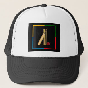 Gorra De Camionero Cricket, wicket, bate y pelota, 