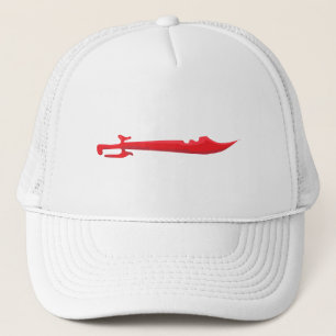 Gorra De Camionero Crimson Edge – Diseño de Espada Intensa