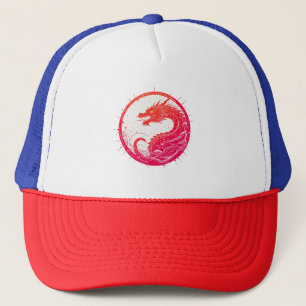Gorra De Camionero Crimson Serpent Emblem