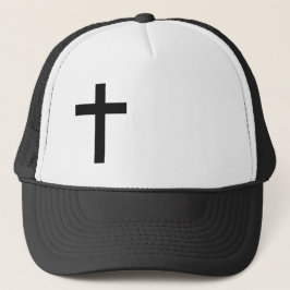 Gorra de camionero cristiana con cruz negra en el 