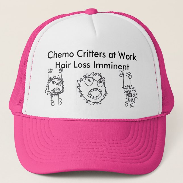 Gorra De Camionero Critters de Chemo en el trabajo - rosa (Anverso)