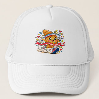 Gorra De Camionero Croissant Corredor Caricatura Línea de Meta Sprint