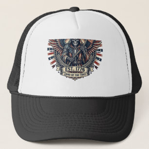 Gorra De Camionero Cromado Patriótico Segador Patriota Oscuro Esquele