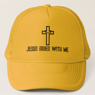 Gorra De Camionero Cross Thorns Jesus Rides conmigo
