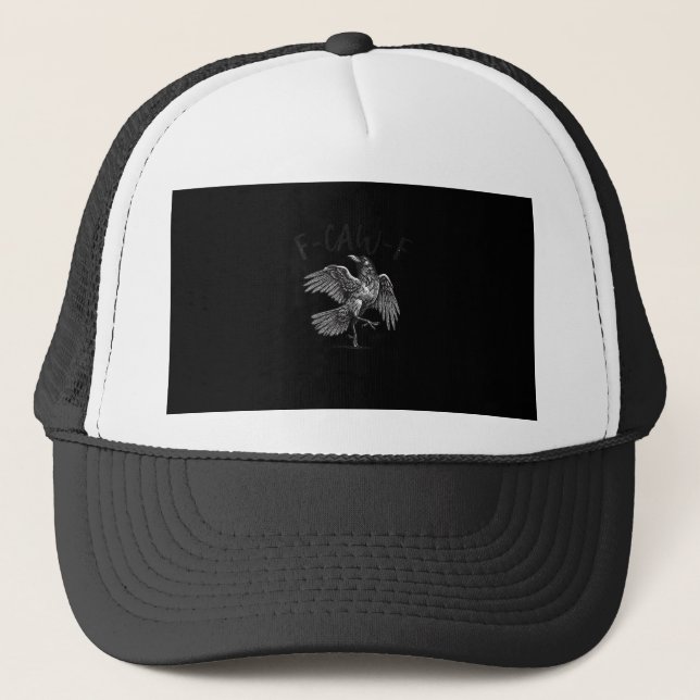 Gorra De Camionero Crow, F-Caw-F Funny Bird Retro Graphic (Anverso)