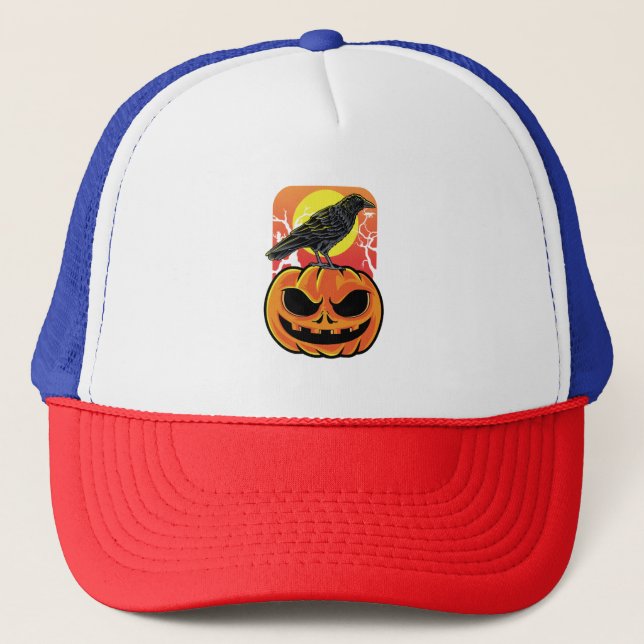 Gorra De Camionero Crow Halloween Bird Watcher Gift (Anverso)