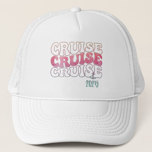 Gorra De Camionero Cruceros, cruceros, cruceros, vacaciones divertida (Anverso)