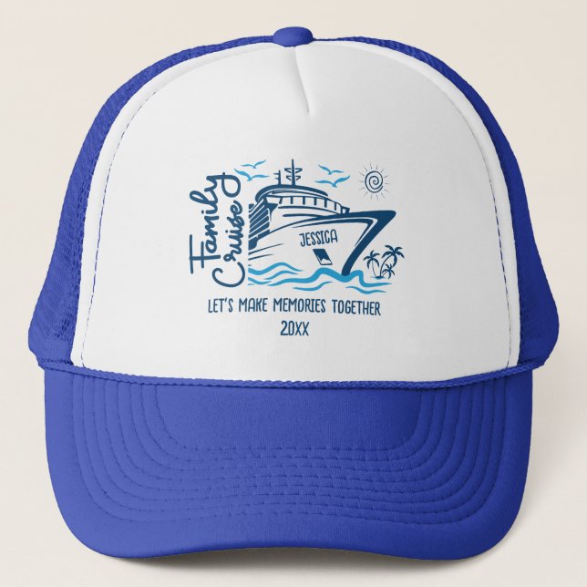 Gorra De Camionero Cruceros familiares hagamos Recuerdos y nombre per (Anverso)