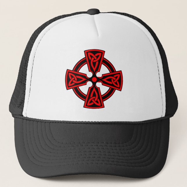 Gorra De Camionero Cruz céltica (roja) (Anverso)
