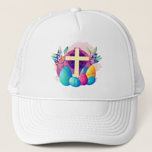 Gorra De Camionero Cruz de Pascua Cristiana (Anverso)