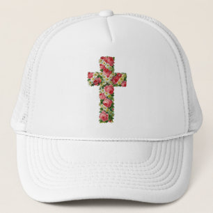 Gorra De Camionero Cruz Floral Vintage