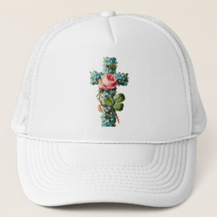 Gorra De Camionero Cruz Floral Vintage