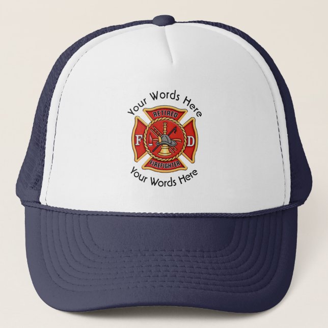 Gorra De Camionero Cruz maltesa de bomberos retirados (Anverso)