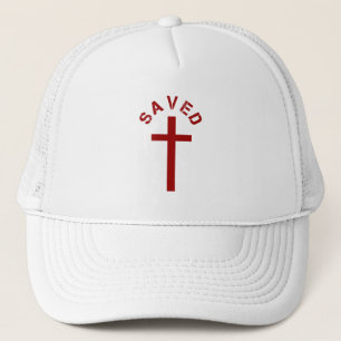 Gorra De Camionero Cruz Roja Salvada Cristiana y Diseño de Texto