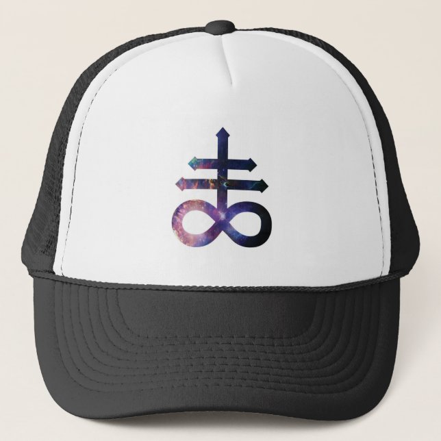 Gorra De Camionero Cruz satánica cósmica (Anverso)