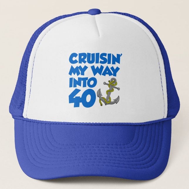 Gorra De Camionero Cruzando mi camino hacia 40 (Anverso)