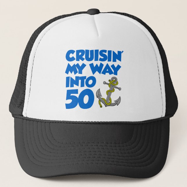 Gorra De Camionero Cruzando mi camino hacia 50 (Anverso)