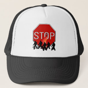 Gorra De Camionero Cruzar la guardia con niños y detener el Rótulo