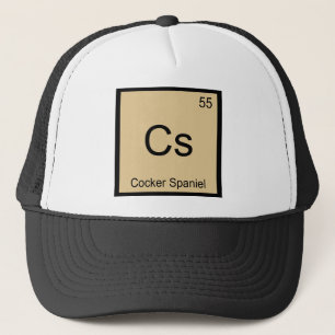 Gorra De Camionero Cs - Cocker Spaniel Camiseta Símbolo Elemento Quím